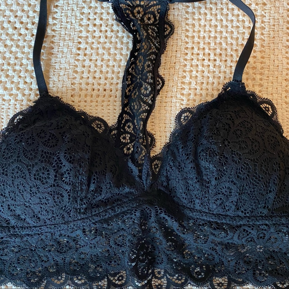 Aerie Black Lace Razorback Bralette